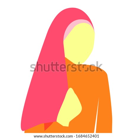 A women wearing hijab are in style. Vector illustration. Fashionable.