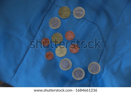 euro symbol on blue background