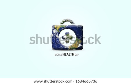 World health day concept of medical box symbol with isolated background.