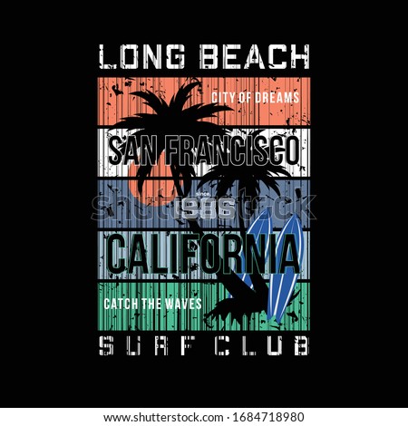 long beach graphic concept typography design good for t shirt print 