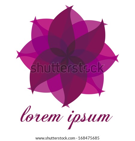Vector Stylish Abstract Purple Flower Icon Isolated