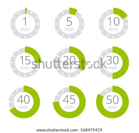 Set of simple timers. Set of nine elements. Royalty-Free Stock Photo #168479459
