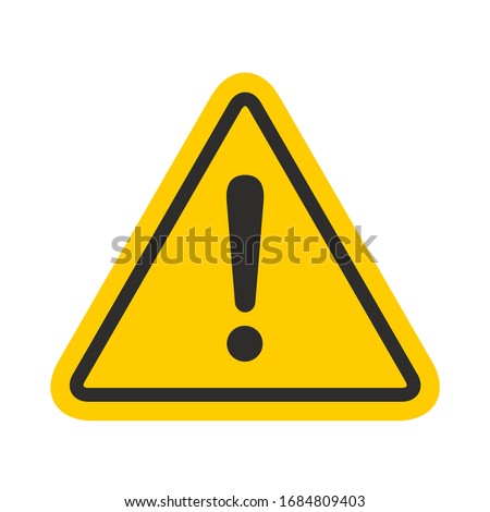 Hazard warning attention sign with exclamation mark symbol Royalty-Free Stock Photo #1684809403