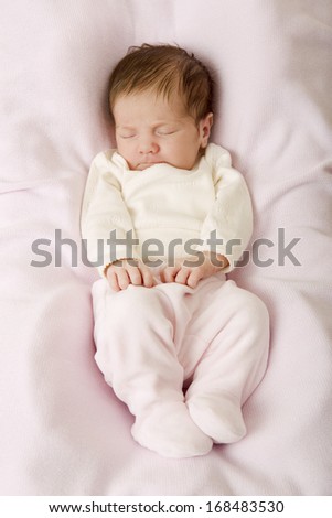 young baby sleeping, studio picture