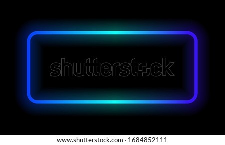 Blue neon rectangle. Vector illustration Royalty-Free Stock Photo #1684852111