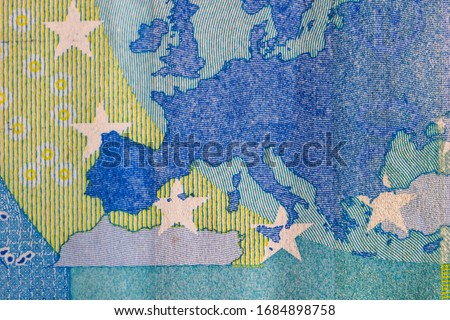 Close up macro detail of EURO money banknotes, detail photo of EURO. World money concept, inflation and economy concept Royalty-Free Stock Photo #1684898758