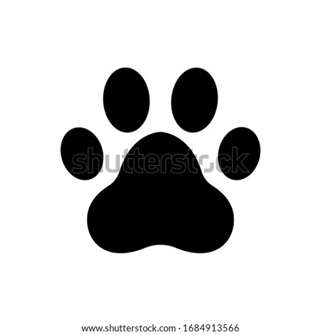 Paw print, Footprint icon vector isolated