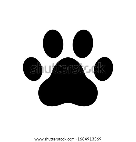Paw print, Footprint icon vector isolated