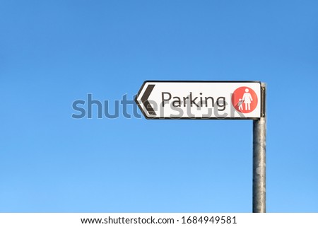 Parking direction sign for parents and family