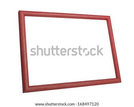 Classic wooden frame isolated on white background  