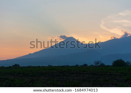 The Colima's volcano on a calmed evening.