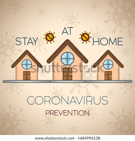 Stay at home. Coronavirus prevention poster - Vector illustration