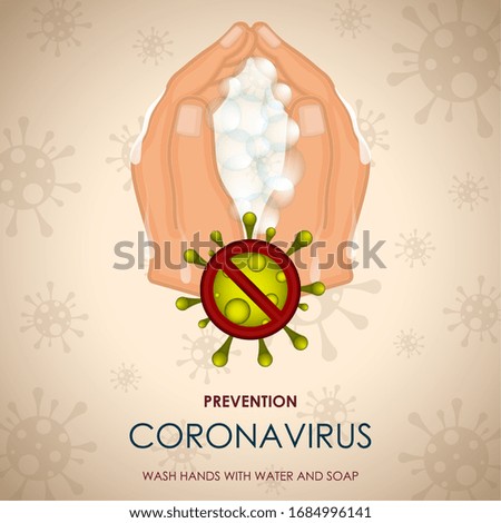 Hand washing. Coronavirus prevention poster - Vector illustration