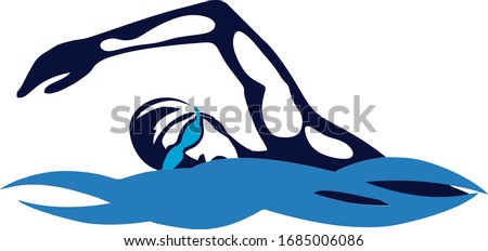 Vector illustration silhouette swimmer. Swimming competition. Royalty-Free Stock Photo #1685006086
