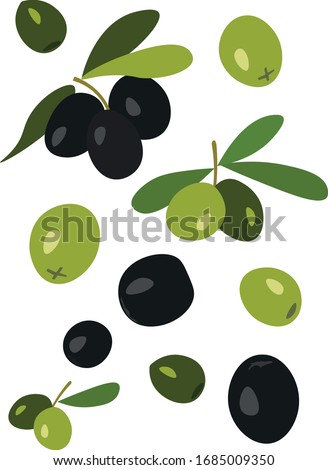 Green and black olives with seedless leaves vector pattern pack
olive oil Royalty-Free Stock Photo #1685009350