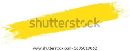 Yellow brush stroke isolated on white background. Trendy brush stroke for yellow ink paint, grunge backdrop, dirt banner, watercolor design and dirty texture. Brush stroke vector illustration