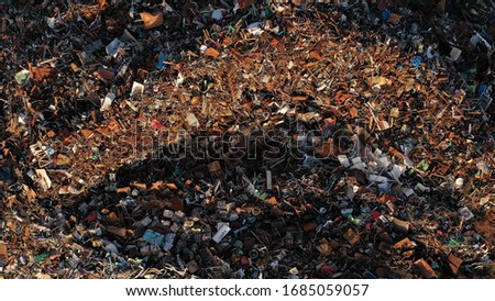 Scrap metal on recycling plant site