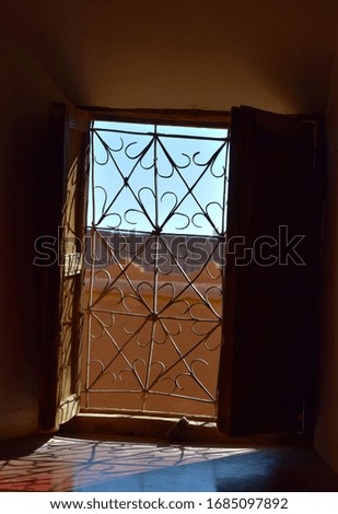Moroccan windows are marked with some sense of artistry. There is a breathtaking creativity to them, pictured in Ouarzazate Morocco,Martch 2020.
