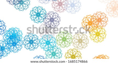 Light Blue, Yellow vector doodle template with flowers. Abstract illustration with flowers in Origami style. Smart design for leaflets, books.