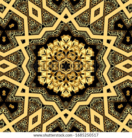 illustration  background with gold(en) old pattern