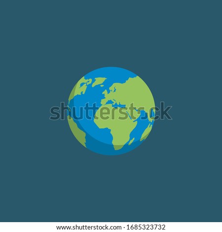 earth colorful icon .Conceptual vector illustration in flat style design.Isolated on background.
