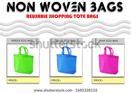 Non woven Bags Website Home Page Banner. Reusable Shopping Tote Bags