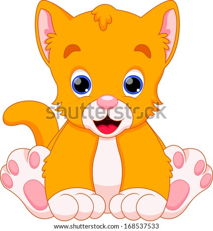 cute cat baby cartoon