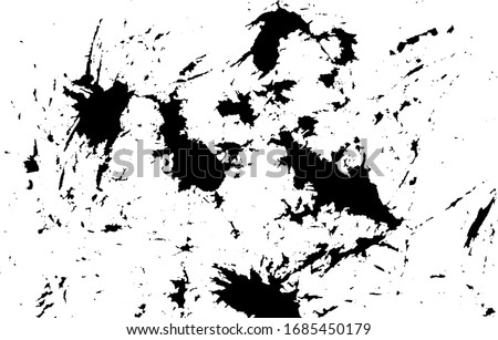 isolated black watercolor and ink splatter textures on white background. vector design 