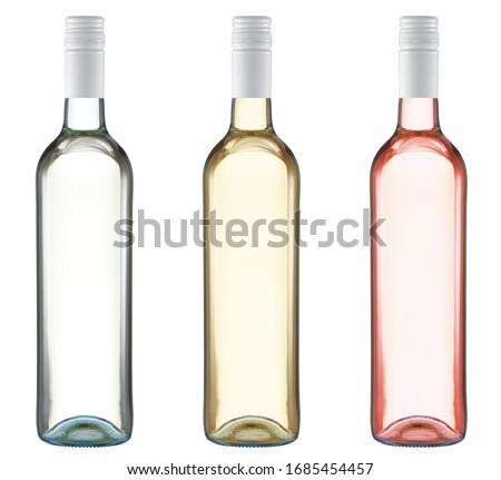 Set of bottles without labels with screw cap. Royalty-Free Stock Photo #1685454457