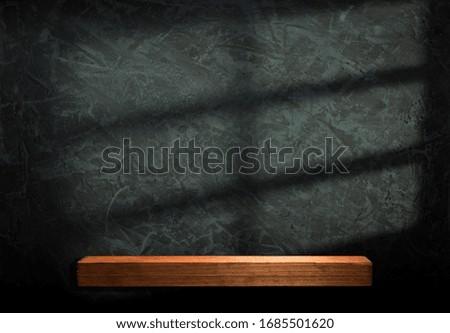 Empty top of natural stone table and grey wall background. For product display