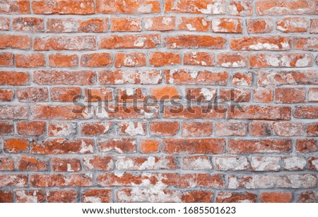 Weathered stained old brick wall background design