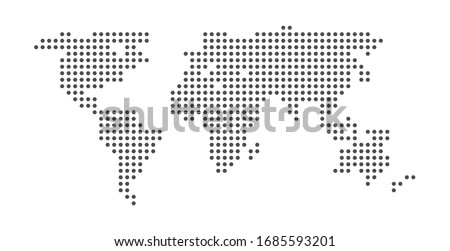dot of world map illustration. atlas globe background. isolated global continent. planet earth silhouette.