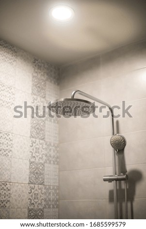 shower head set in bathroom