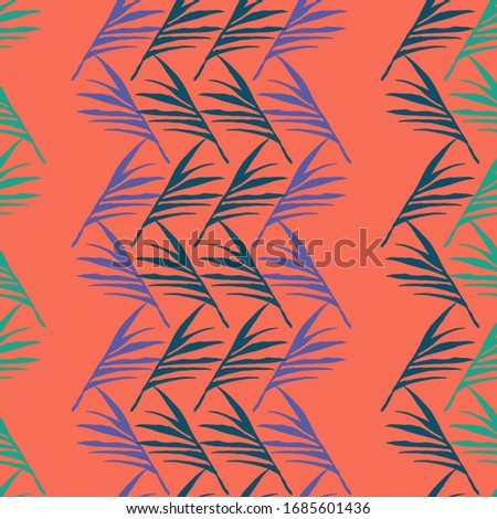 Modern Tropical Vector Seamless Pattern. Chic Summer Textile. Painted Floral Background. Elegant Male Shirt Female Dress Texture. Monstera Banana Leaves Dandelion Feather Tropical Seamless Pattern.