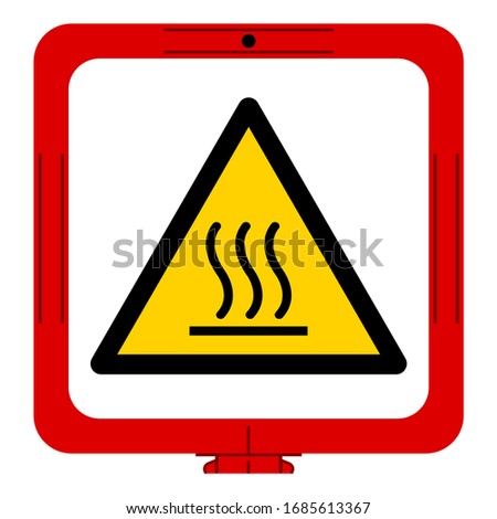 Warning Hot Symbol Sign, Vector Illustration, Isolate On White Background Label .EPS10