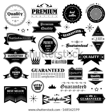 Retro Design Elements. Labels In Retro Style Isolated On White Background. Vector Illustration, Graphic Design Editable For Design.