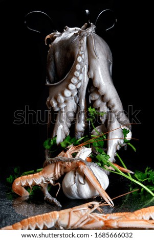 carrots on the table octopus on white background