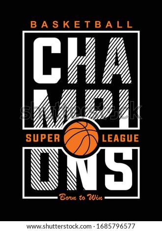 basketball champion sport boys tees vector graphic design Royalty-Free Stock Photo #1685796577