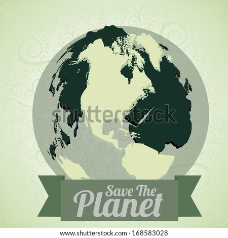 eco design over green background vector illustration 