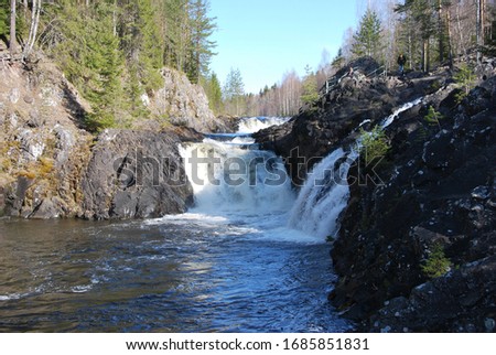 Kivach Falls is high cascade waterfall in Russia. It is located on Suna River in Kondopoga District, Republic of Karelia and gives its name to the Kivach Natural Reserve