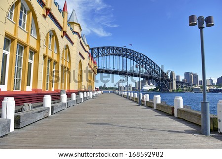Sydney Harbour Bridge and Boardwalk, NSW, Australia Royalty-Free Stock Photo #168592982