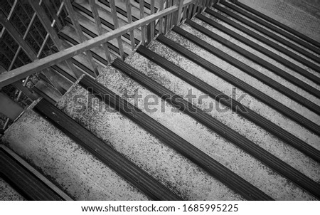Black and white photo of staircase