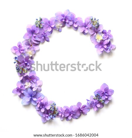 Flower alphabet on a white background 

