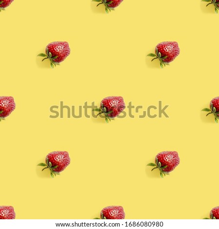 Strawberry Pattern Seamless. On a yellow background, strawberries.