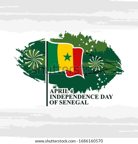 April 4, Independence day of Senegal  vector illustration. Suitable for greeting card, poster and banner. 