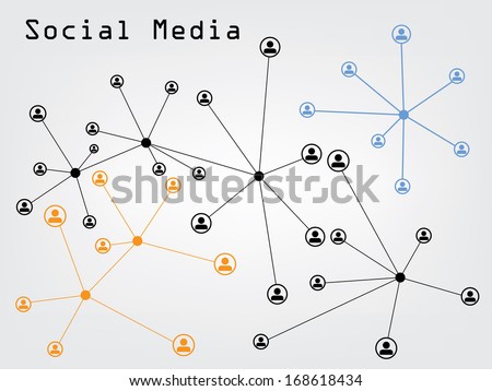 Social network of computer web design and background