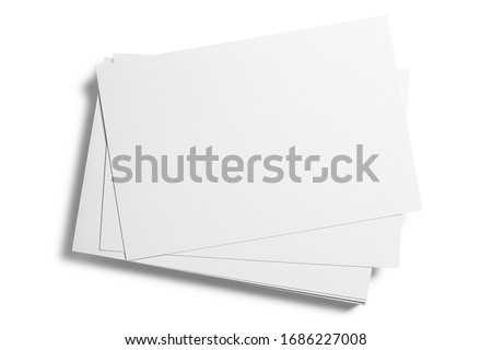 Blank cards, tickets or flyers, isolated on white background