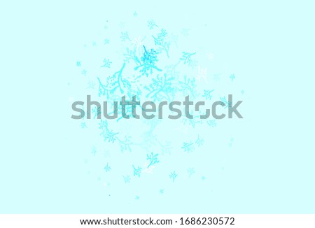 Light BLUE vector doodle background with branches. Creative illustration in blurred style with leaves, branches. Textured pattern for websites, banners.