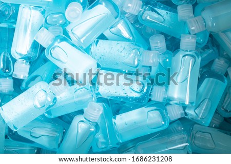 hand sanitizer bottles  Royalty-Free Stock Photo #1686231208