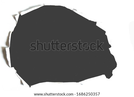 white torn paper on Gray color background, torn paper with space for your message.